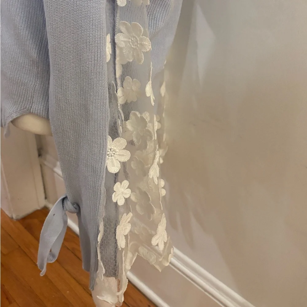 French Connection Caballo Floral-Lace Sleeve Sweater - Picture 5 of 10